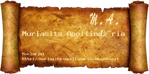 Murlasits Apollinária névjegykártya
